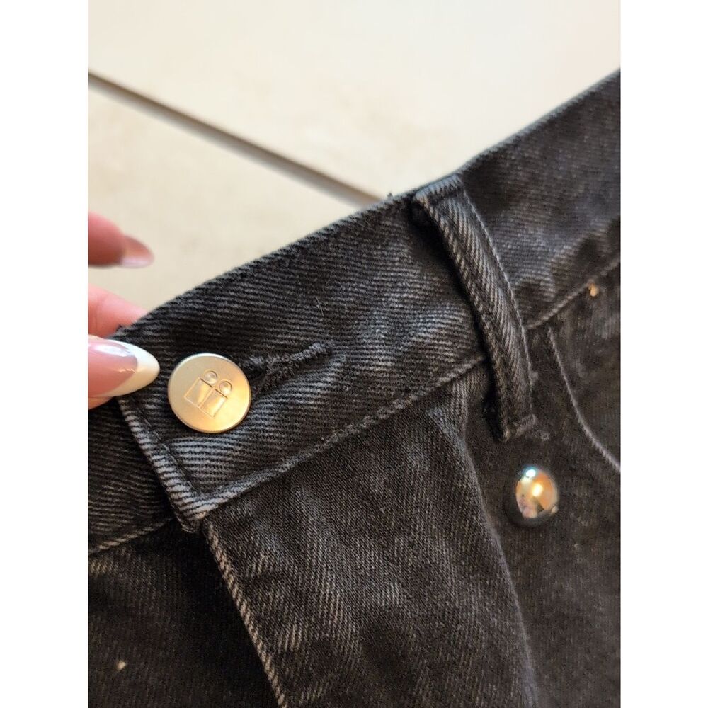 AiiRZ Studded Wide Leg Jeans Black Denim Barrel Pants Size 30 - Picture 5 of 13